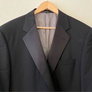 Stafford Men’s Size 46 R Tuxedo 100% Wool Jacket Black One Button Single Vent